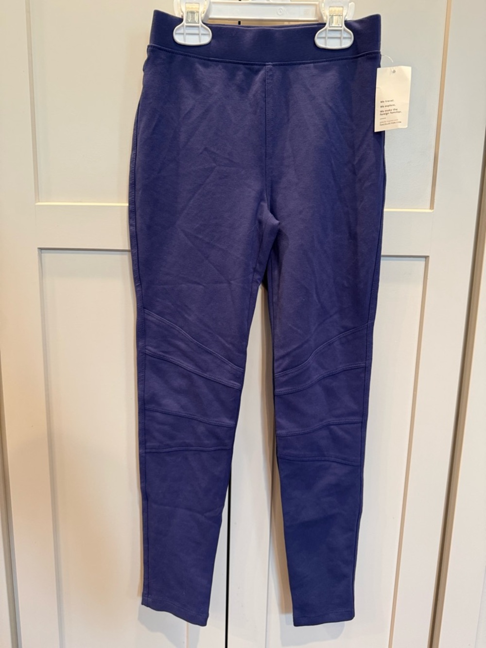 Tea Collection Girls' Blue Moto Stretch Leggings